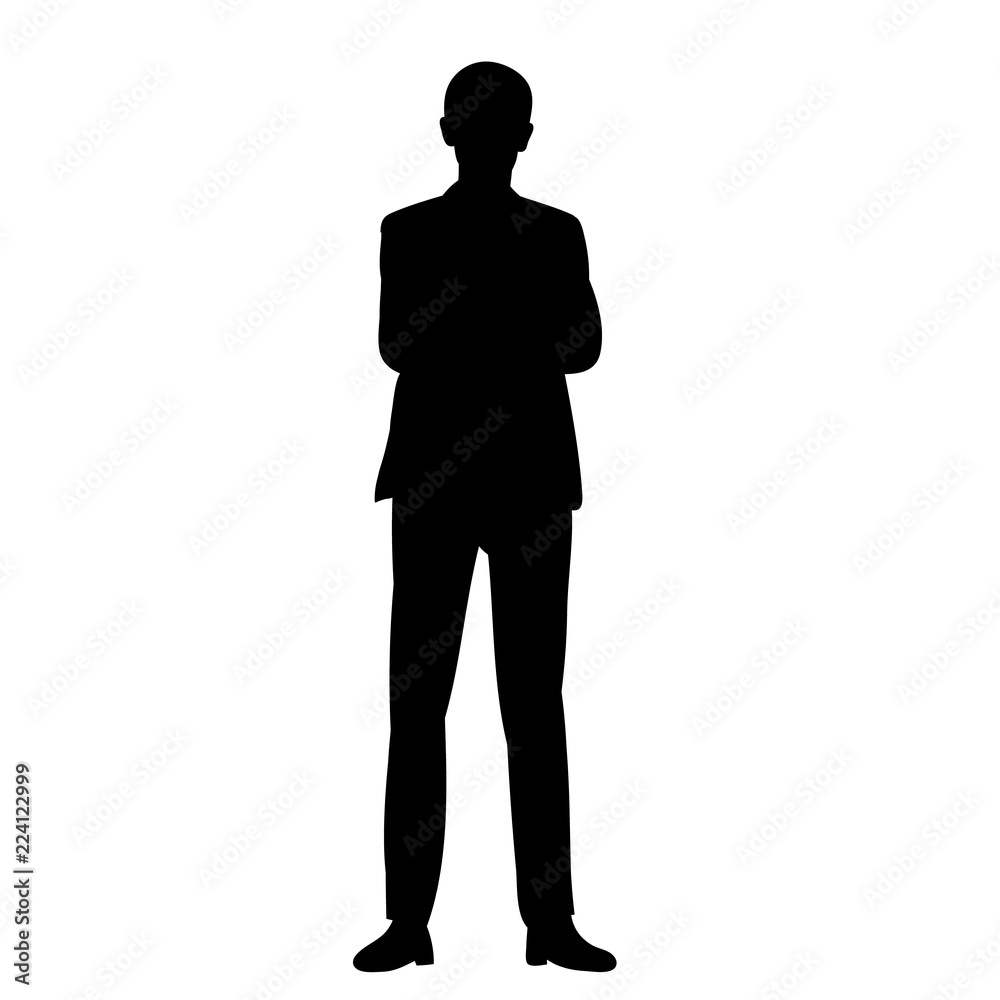vector, isolated, silhouette of a man in a jacket vector, isolated, silhouette of a man in a jacket