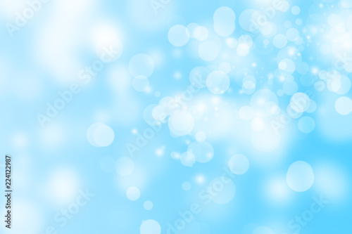 Blue bokeh light background beautiful bright blurred glitter effect. decoration for your design