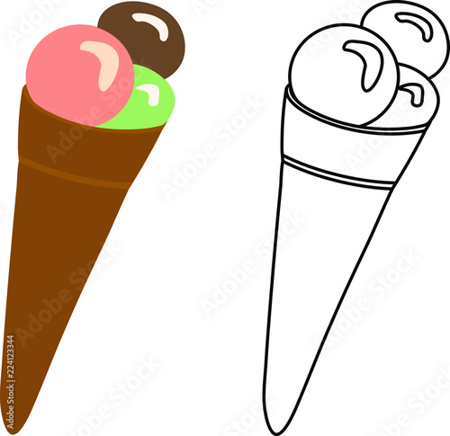 Horn with ice cream
