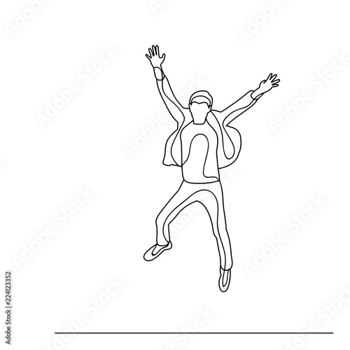vector, isolated, sketch, lines man rejoices