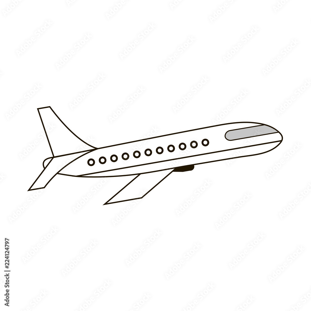 Obraz premium Logistics and deliver line icon service of plane isolated on white background