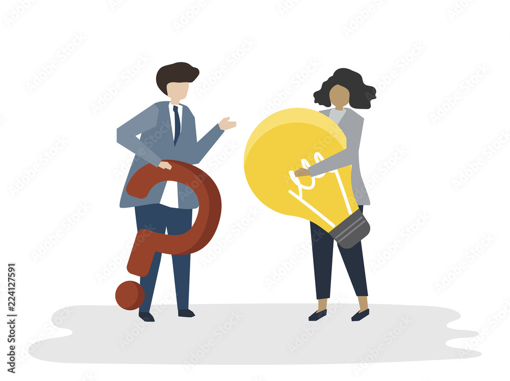 Illustration of people avatar business plan concept Illustration of people avatar business plan concept