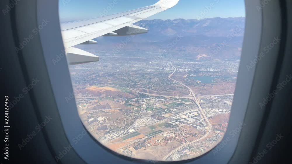 Flying Over Los Angeles Airplane Aerial Flying Over Los Angeles Airplane Aerial