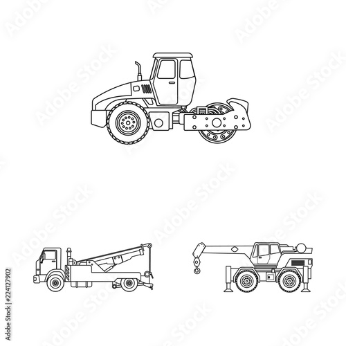 Isolated object of build and construction icon. Set of build and machinery stock vector illustration.