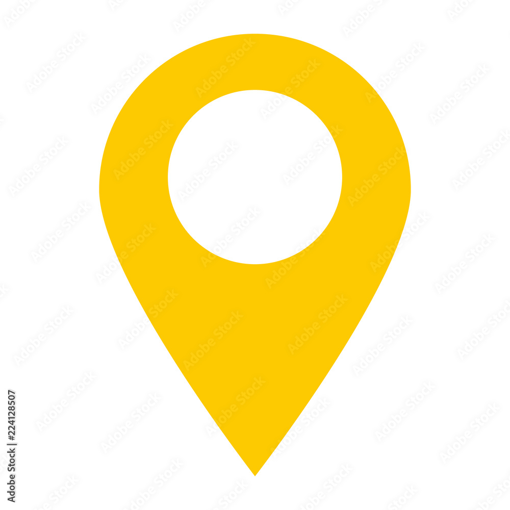 location pin icon on white background. location pin point. flat style.  yellow location pin symbol. yellow map pointer icon for your web site  design, logo, app, UI. Stock Vector | Adobe Stock