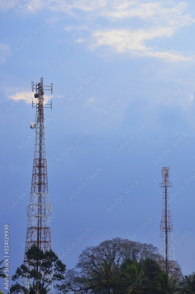 mobile phone tower with antennas