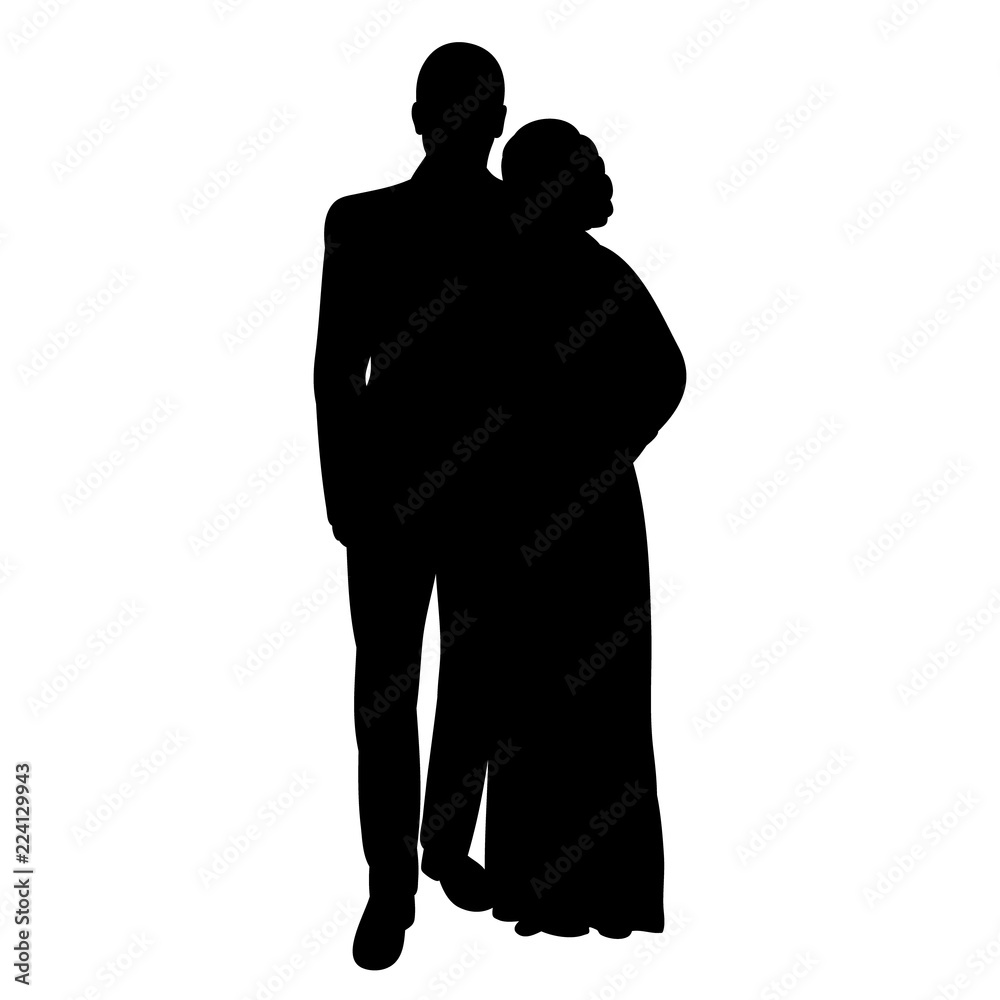  isolated silhouette man and woman