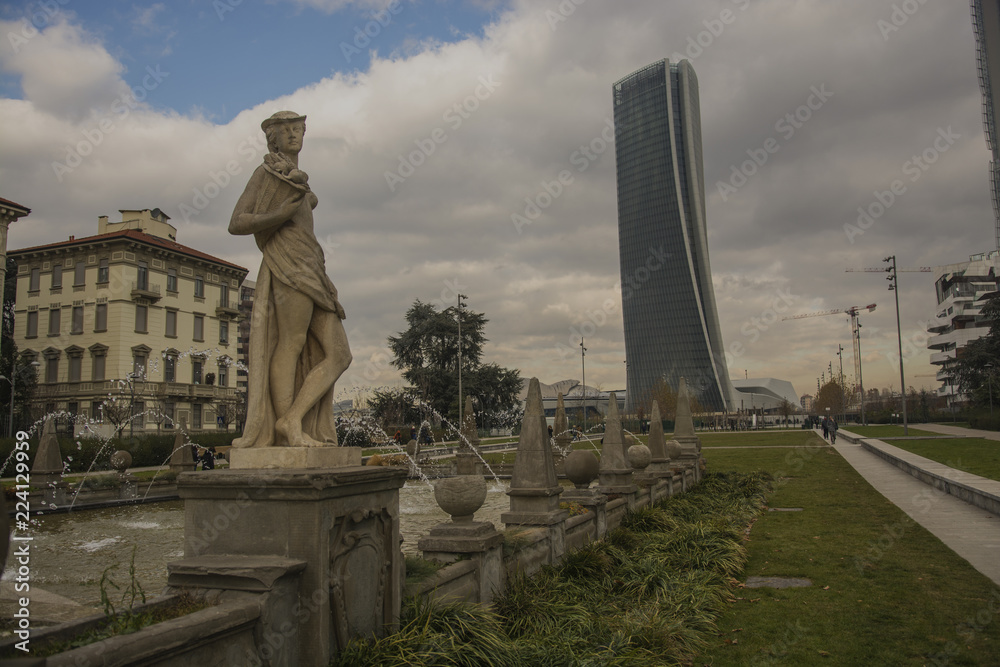 Obraz premium Three Tower Square Milan Italy