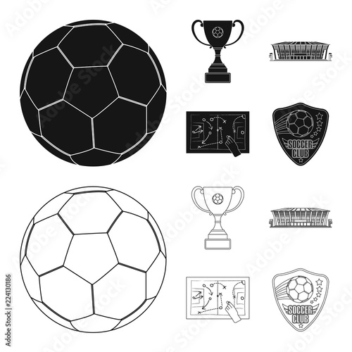 Isolated object of soccer and gear logo. Set of soccer and tournament vector icon for stock.