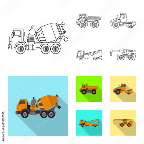 Vector design of build and construction logo. Set of build and machinery stock symbol for web.