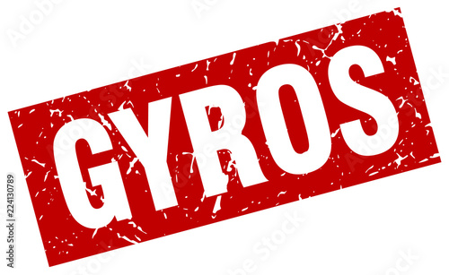 square grunge red gyros stamp