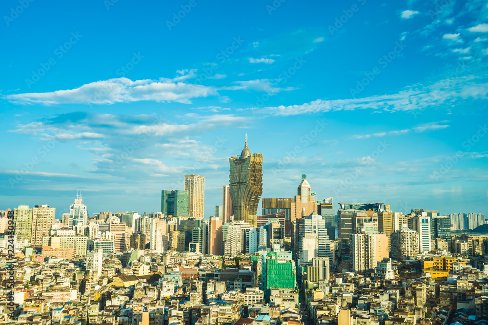 Fototapeta premium Beautiful architecture building cityscape in macau