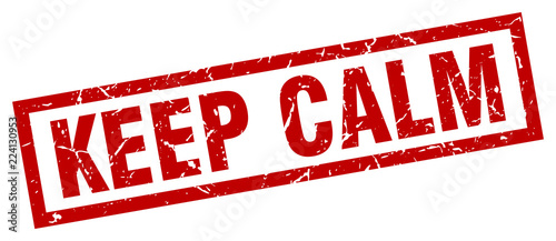 square grunge red keep calm stamp