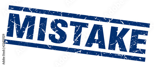 square grunge blue mistake stamp