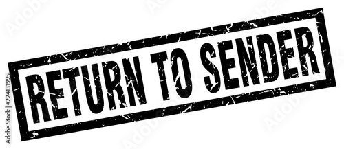 square grunge black return to sender stamp