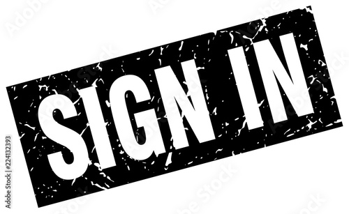 square grunge black sign in stamp