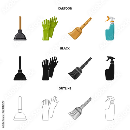 Vector design of cleaning and service logo. Collection of cleaning and household stock symbol for web.