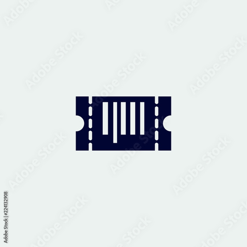bar code ticket  icon, vector illustration. flat icon