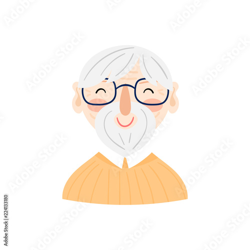 Illustration with smiling old man