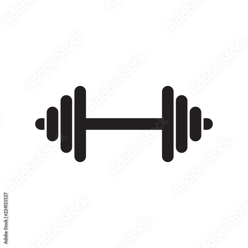 Muscle lifting icon, fitness barbell, gym icon, exercise dumbbells isolated, vector weight lifting symbol