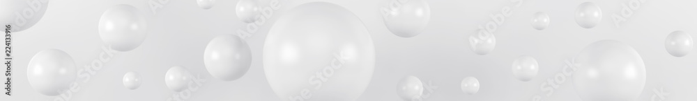 Closeup top view group of assorted industrial ceramic light balls on white background. 3d render Closeup top view group of assorted industrial ceramic light balls on white background. 3d render