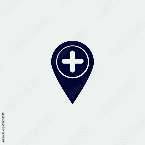 Free Download hospital location icon, vector illustration. flat icon - GFXLoad