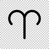Astrological sign. Aries simple icon. On transparent background.