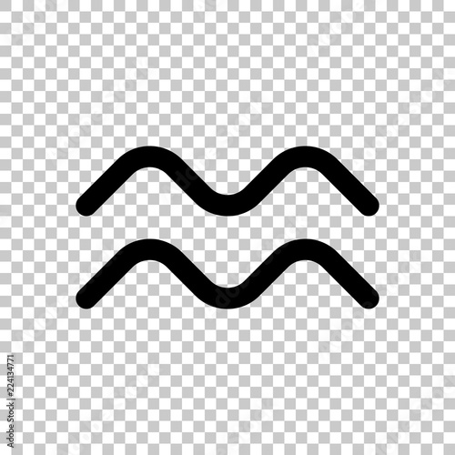 Astrological sign. Aquarius simple icon. On transparent backgrou