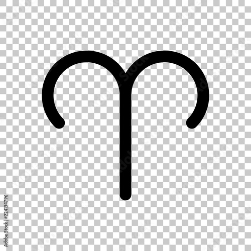 Astrological sign. Aries simple icon. On transparent background.