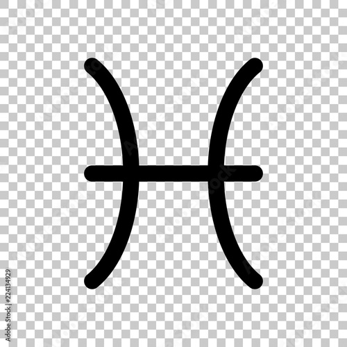 Astrological sign. Pisces simple icon. On transparent background