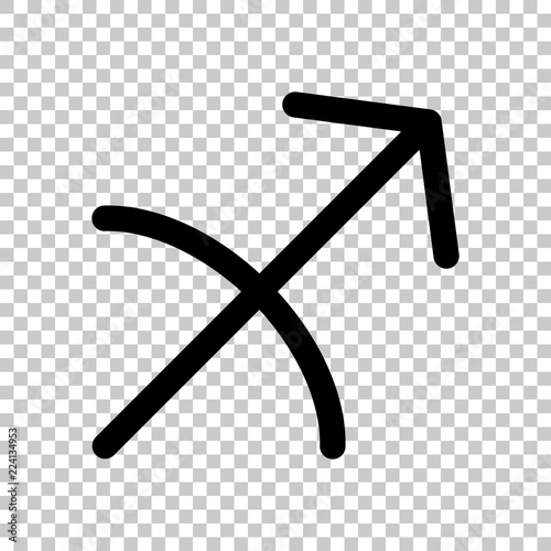 Astrological sign. Sagittarius simple icon. On transparent backg