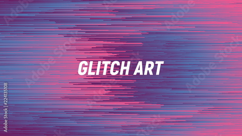 Digital Glitch Art Abstract Vector Background. Dynamic Stripes in Movement Conceptual Illustration