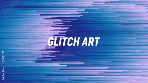 Digital Glitch Art Abstract Vector Background. Dynamic Stripes in Movement Conceptual Illustration