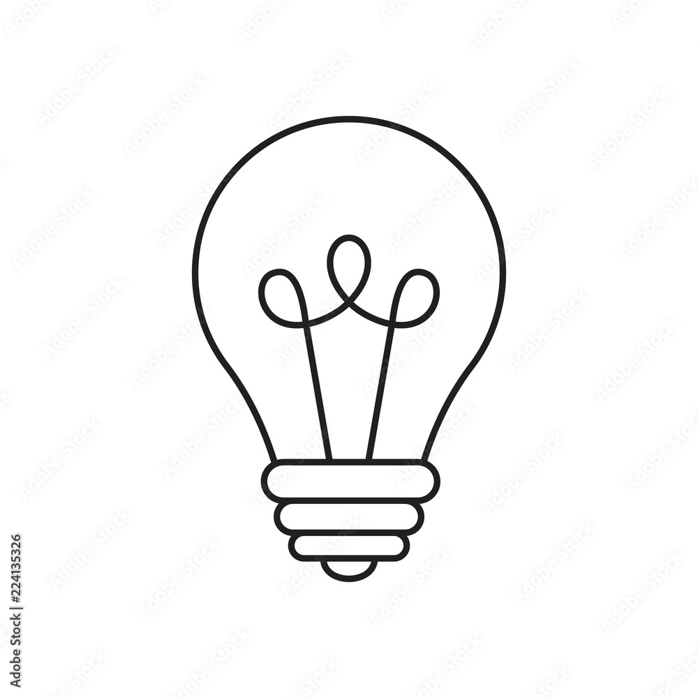 Light Bulb line icon vector, isolated on white background. Idea sign, solution, thinking concept. Light Bulb line icon vector, isolated on white background. Idea sign, solution, thinking concept.