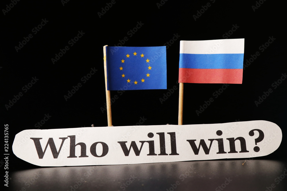 Fototapeta premium Who will win in this global trade war. One side Russia and second European union who give more and more sanction on russia