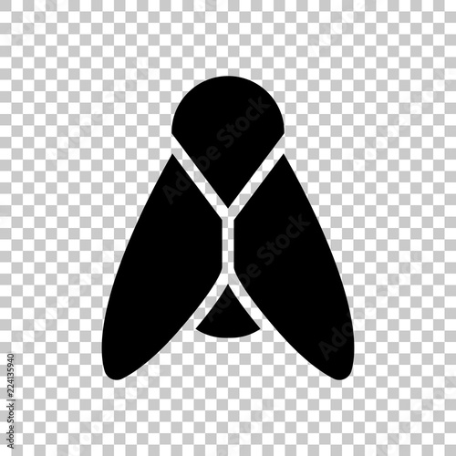 Silhouette of fly. Insect, nature icon. On transparent backgroun