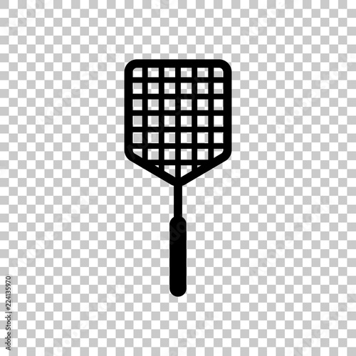 Fly swatter icon. On transparent background.