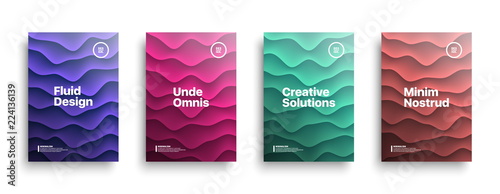 Vector Bright Colors Design Templates Set for Brochure, Flyer, Cover, Book. Abstract Geometrical Background
