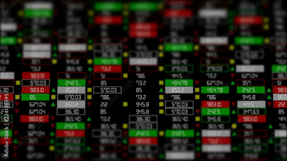 The camera slides horizontally. Focusing on the center of the screen. The world financial system. Growing and falling market. Broker board. The camera slides horizontally. Focusing on the center of the screen. The world financial system. Growing and falling market. Broker board.