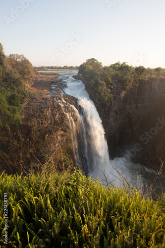 african waterfall in the mountain