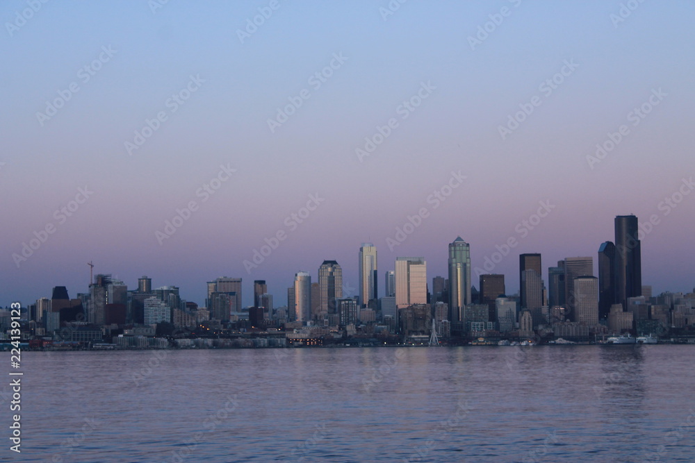 シアトル　夕暮れ, シアトルの夜景,  Seattle night view