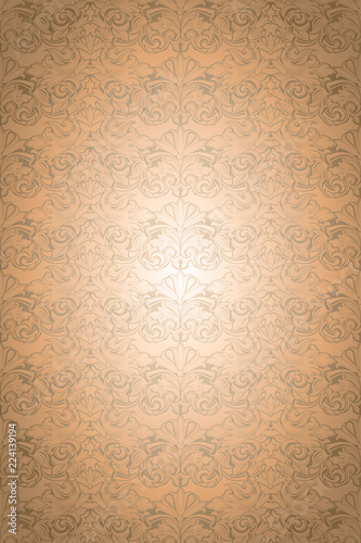 gold vintage background , royal with classic Baroque pattern, Rococo with darkened edges background(card, invitation, banner). vertical format © Ксения Головина