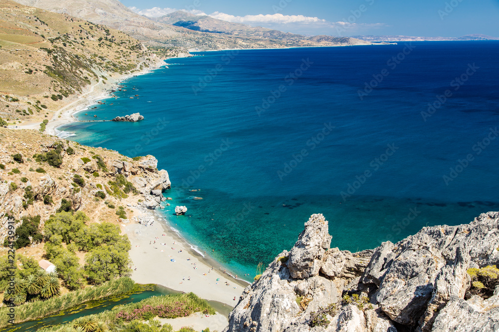 View on seashore on Crete