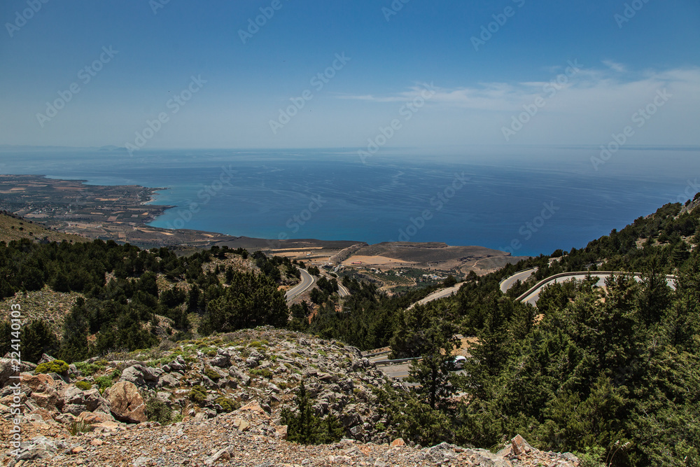 Top view on coastal line of Crete