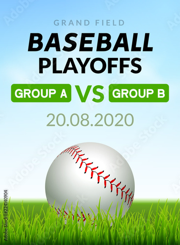 Baseball flyer poster design game tournament. Vector baseball banner sport invitation illustration