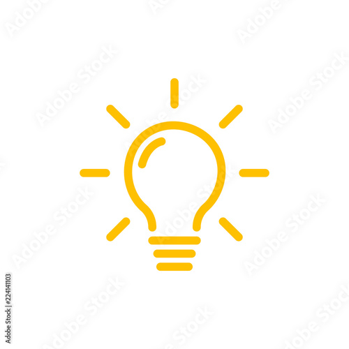 Effective thinking concept solution bulb icon with innovation idea. Solution isolated symbol photo