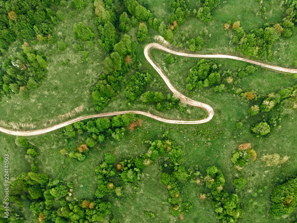 Aerial drone photo of beautiful plants in Kure Mountains National Park, Kastamonu Turkey