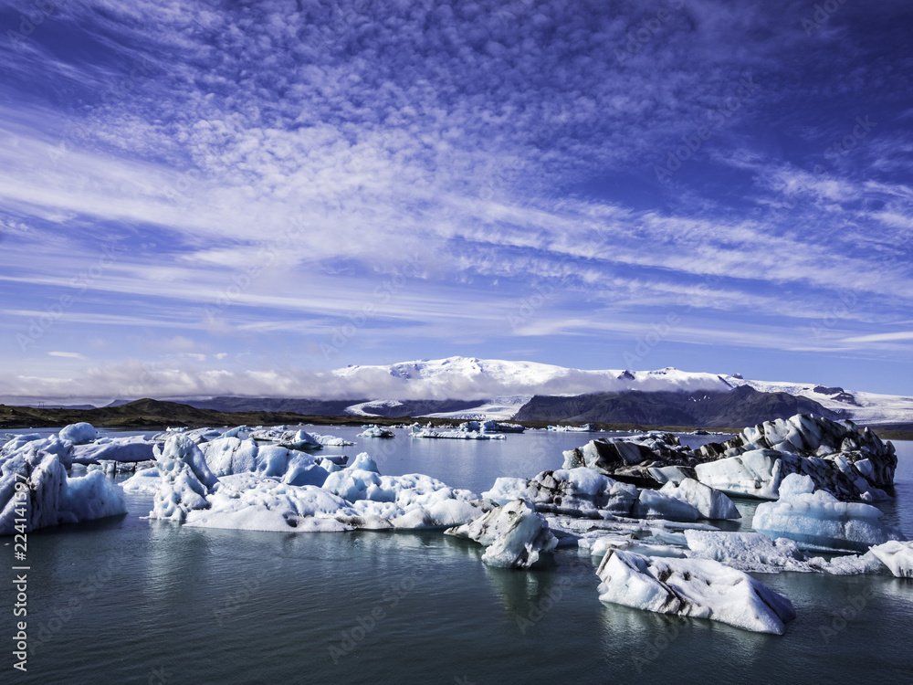 Scenic view of Jokulsarlon Glacier Lagoon in Iceland