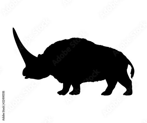 Elasmotherium rhinoceros silhouette extinct mammal animal