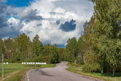a road and a cloudy sky in storfors sweden © Jonas